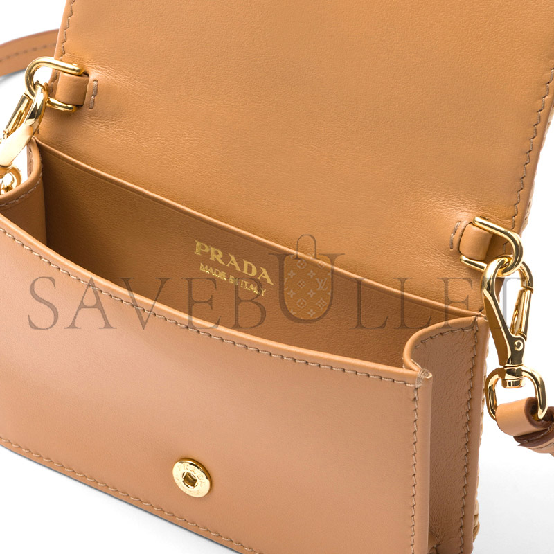 PRADA WOVEN FABRIC CARD HOLDER WITH SHOULDER STRAP 1MR024 (11.5*8*2.5cm) 